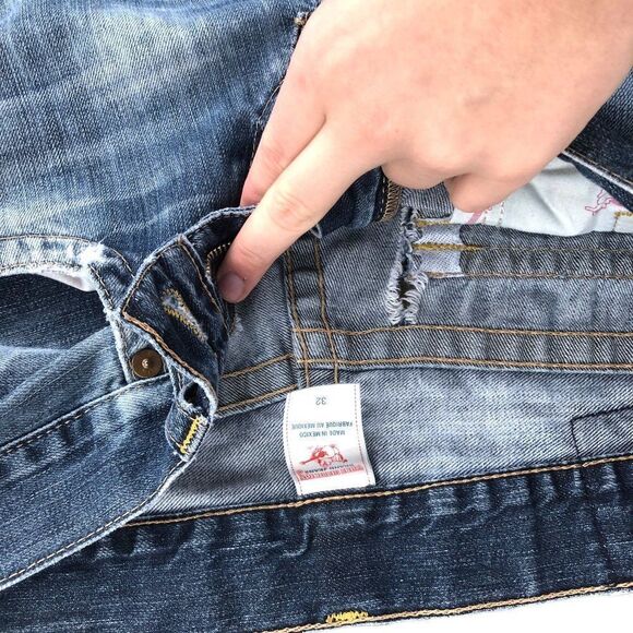 Vintage True Religion Jeans Size 32 STRAIGHT Blue - Picture 6 of 6